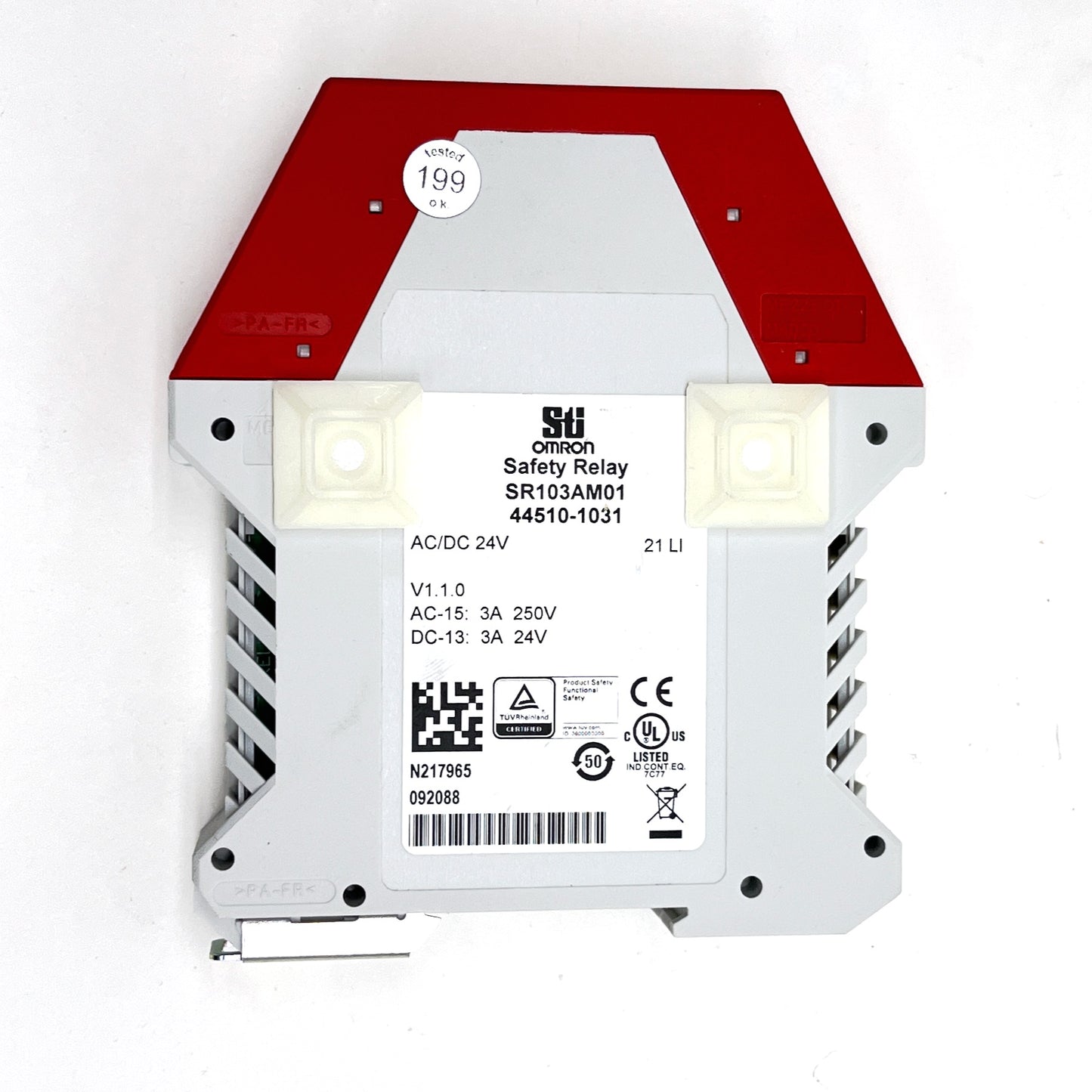 Omron SR103AM01 Safety Relay 24VAC/DC Dual‑Channel 3NO 1NC DIN Rail