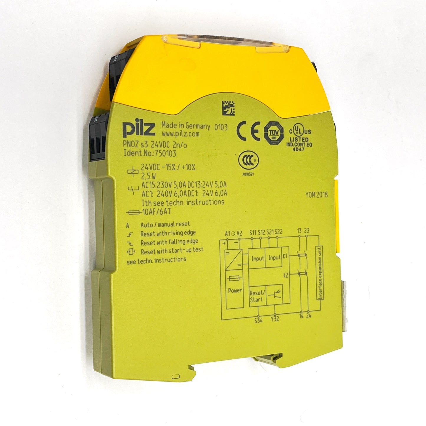 Pilz PNOZ s3 Safety Relay 24 VDC 2 NO Emergency Stop Gate Monitor DIN Rail