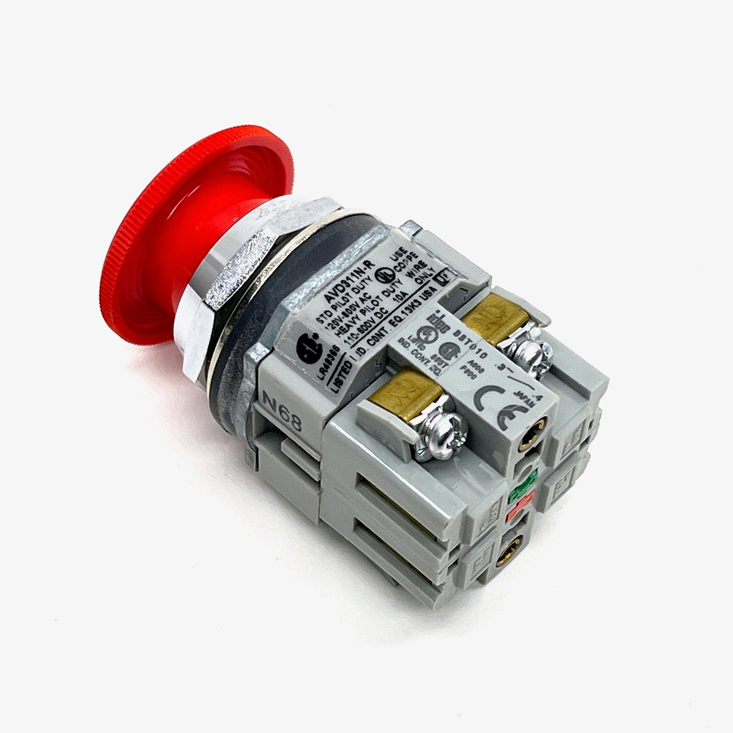 IDEC AVD311N-R Emergency Stop Switch 40 mm Mushroom Twist‑Release 10A 440VAC