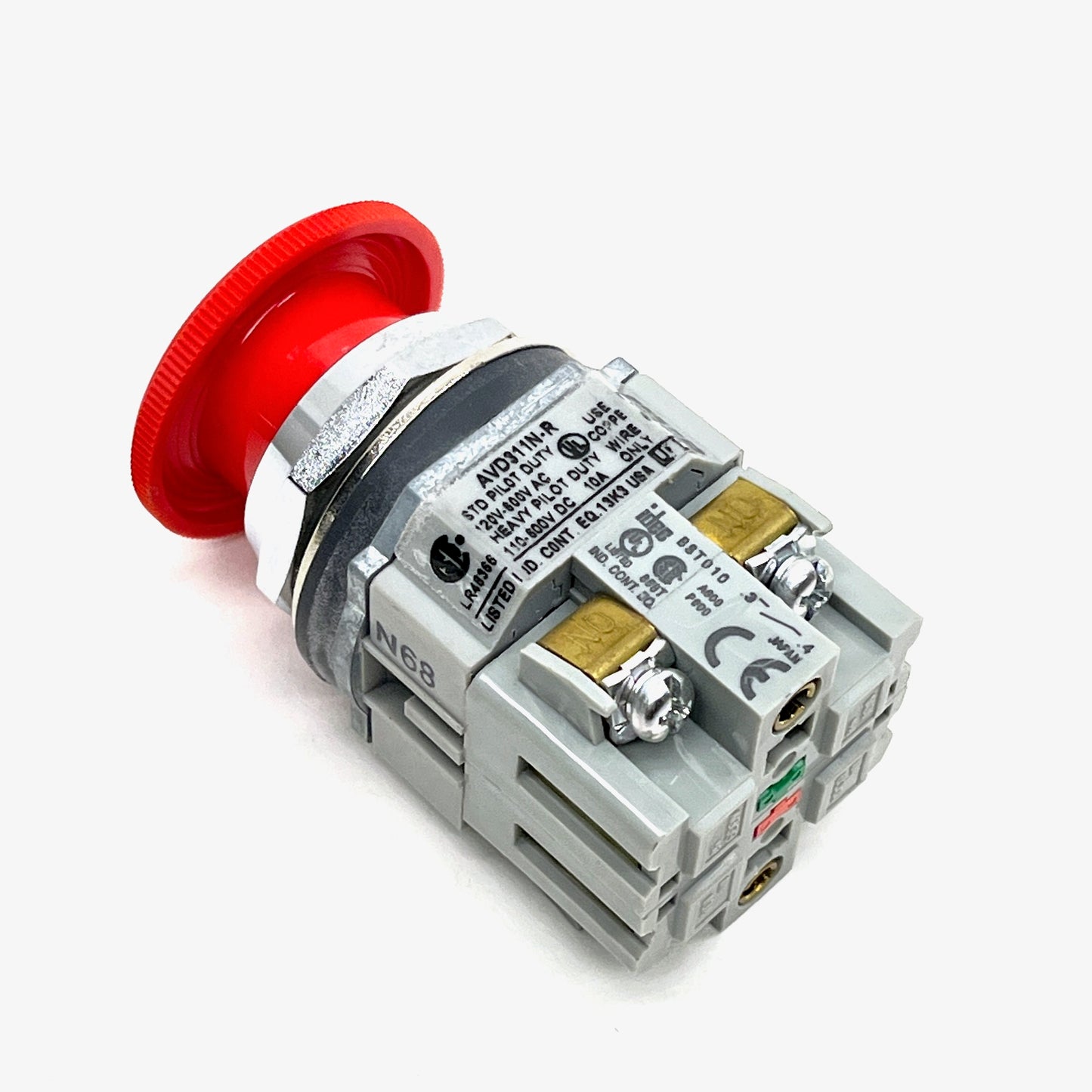 IDEC AVD311N-R Emergency Stop Switch 40 mm Mushroom Twist‑Release 10A 440VAC