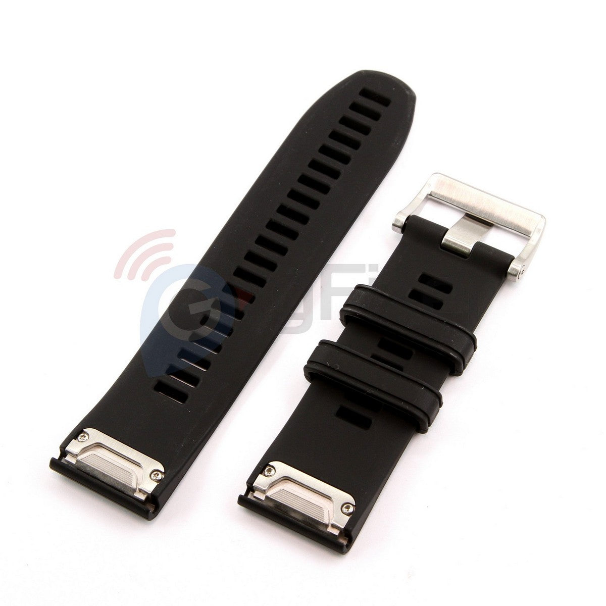 Silicone band for Garmin Descent Mk1 QuickFit 26mm. Silver buckle. OEM (without screwdrivers and box) New