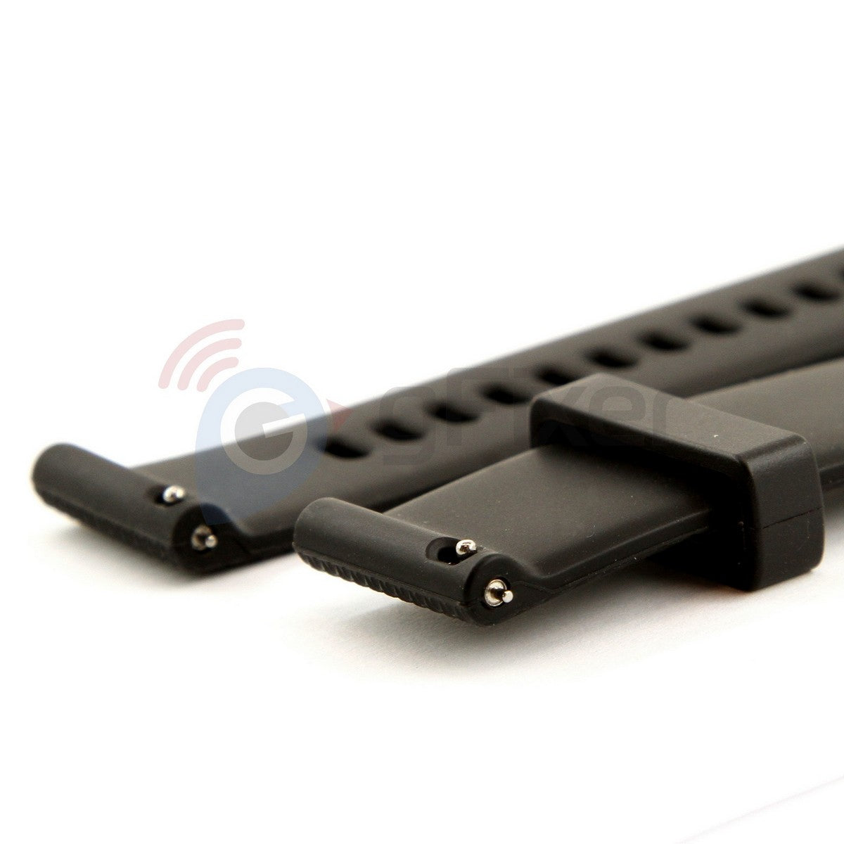 Silicone band for Garmin vivomove HR Black/silver. Quick Release 20mm. OEM (without screwdrivers and box). Size - LARGE New