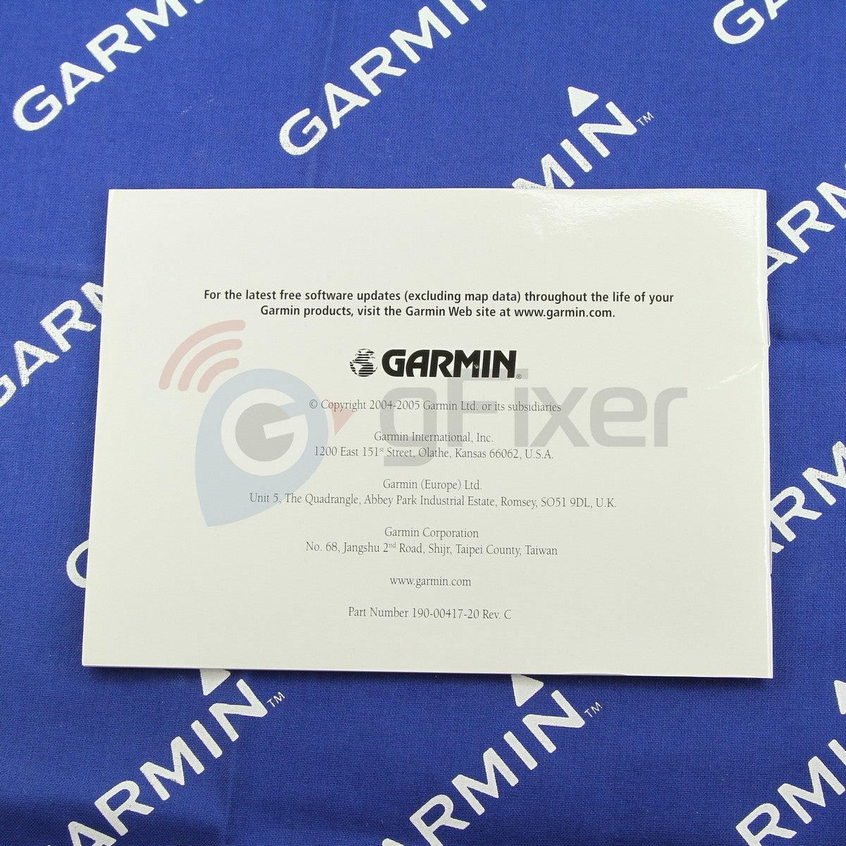 user's manual for Garmin MapSource mapping software Used