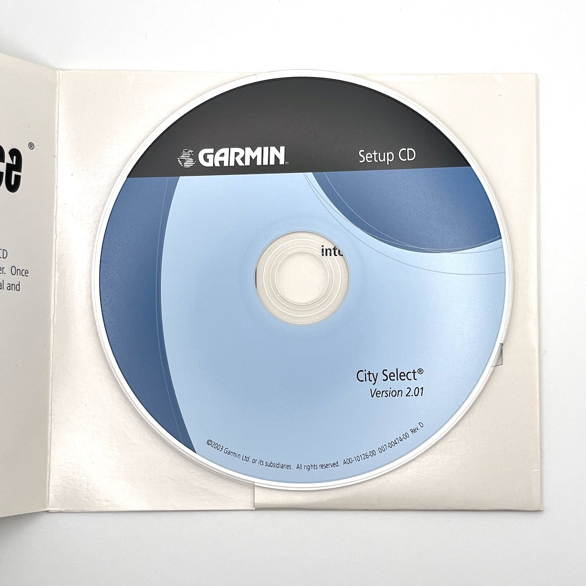 Software for Garmin MapSource setup cd-city select v.2.01 Used