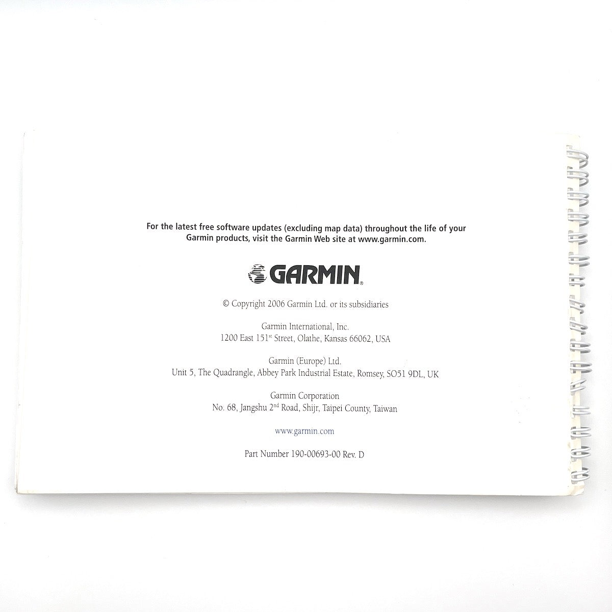 owner's manual for Garmin GPSMAP 496 (English) Used