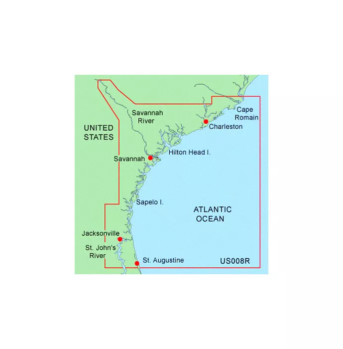 Data card BlueChart for Garmin GPSMAP MUS008R (Charleston - Jacksonville) Used