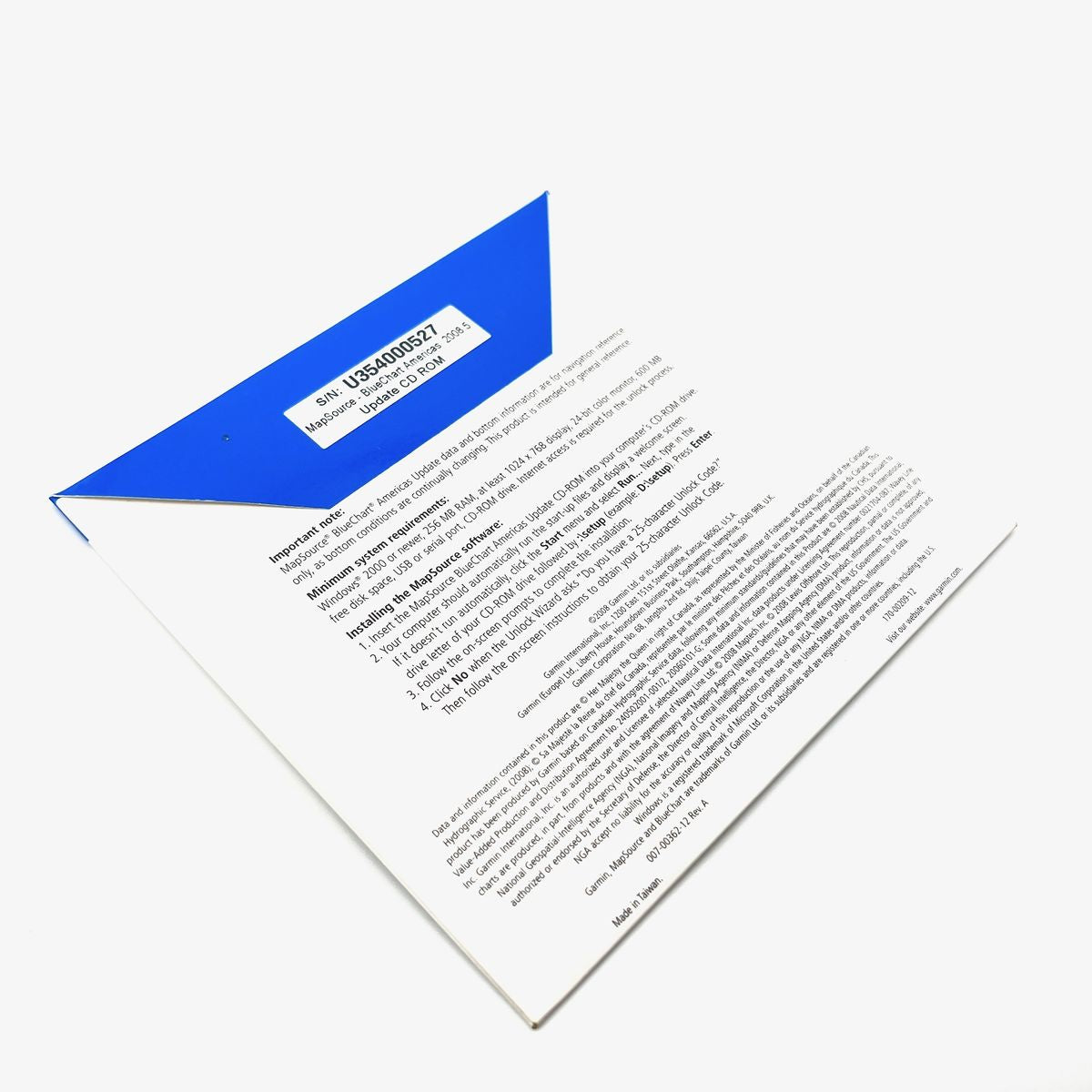Software for Garmin BlueChart Americas 2008 07-00362-12 170-00209-12 New