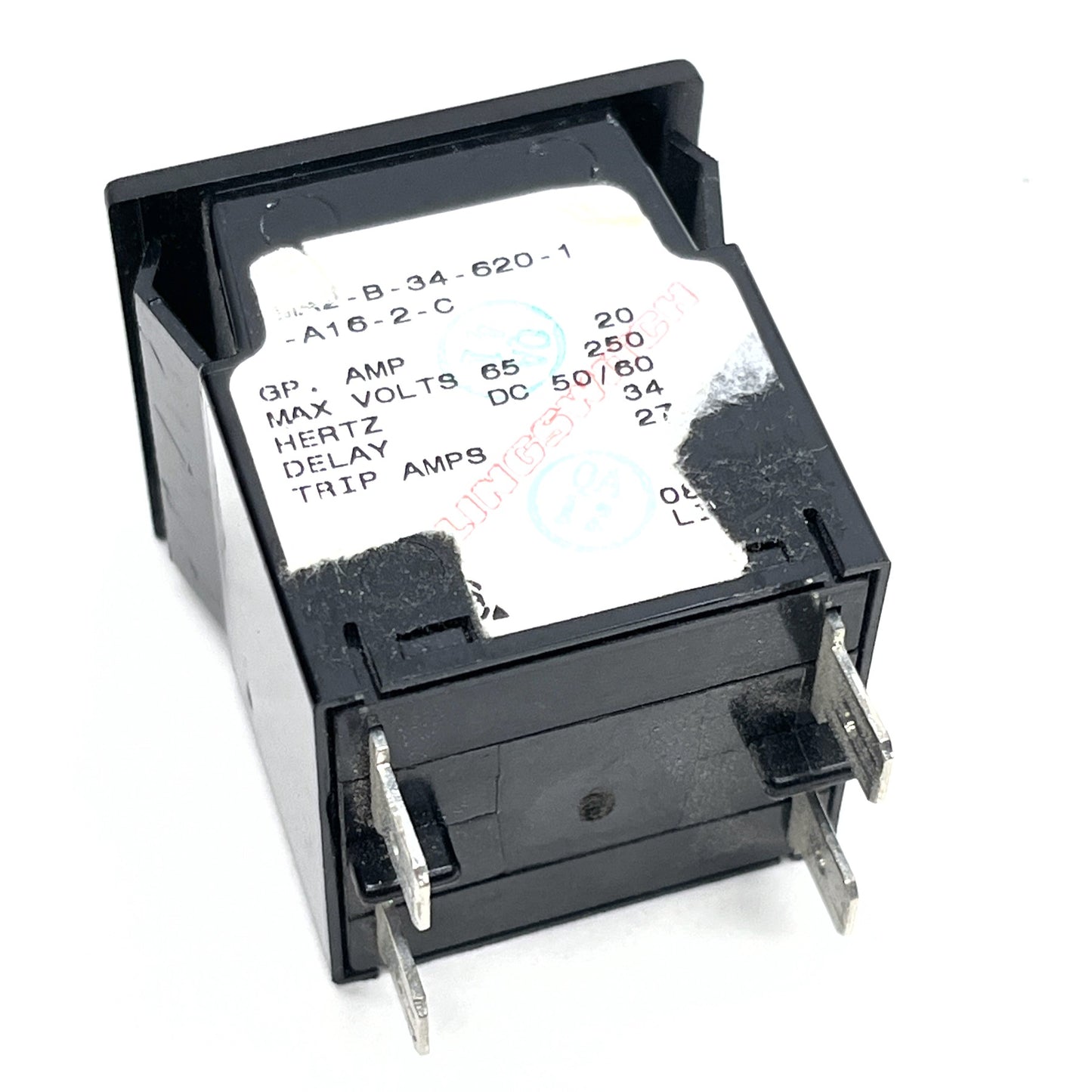 Carling Tech M‑Series Hydraulic Magnetic 20A 250VAC/80VDC 2‑Pole Panel Breaker