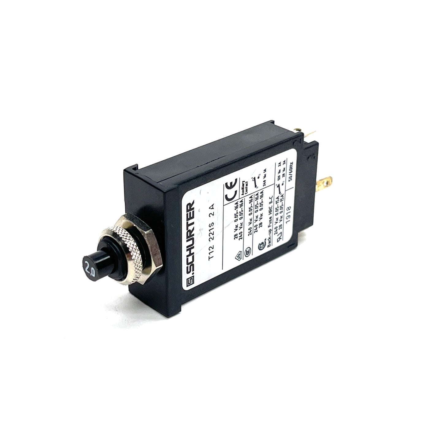 Thermal Circuit Breaker Schurter T12‑221 240VAC 10A Manual Reset