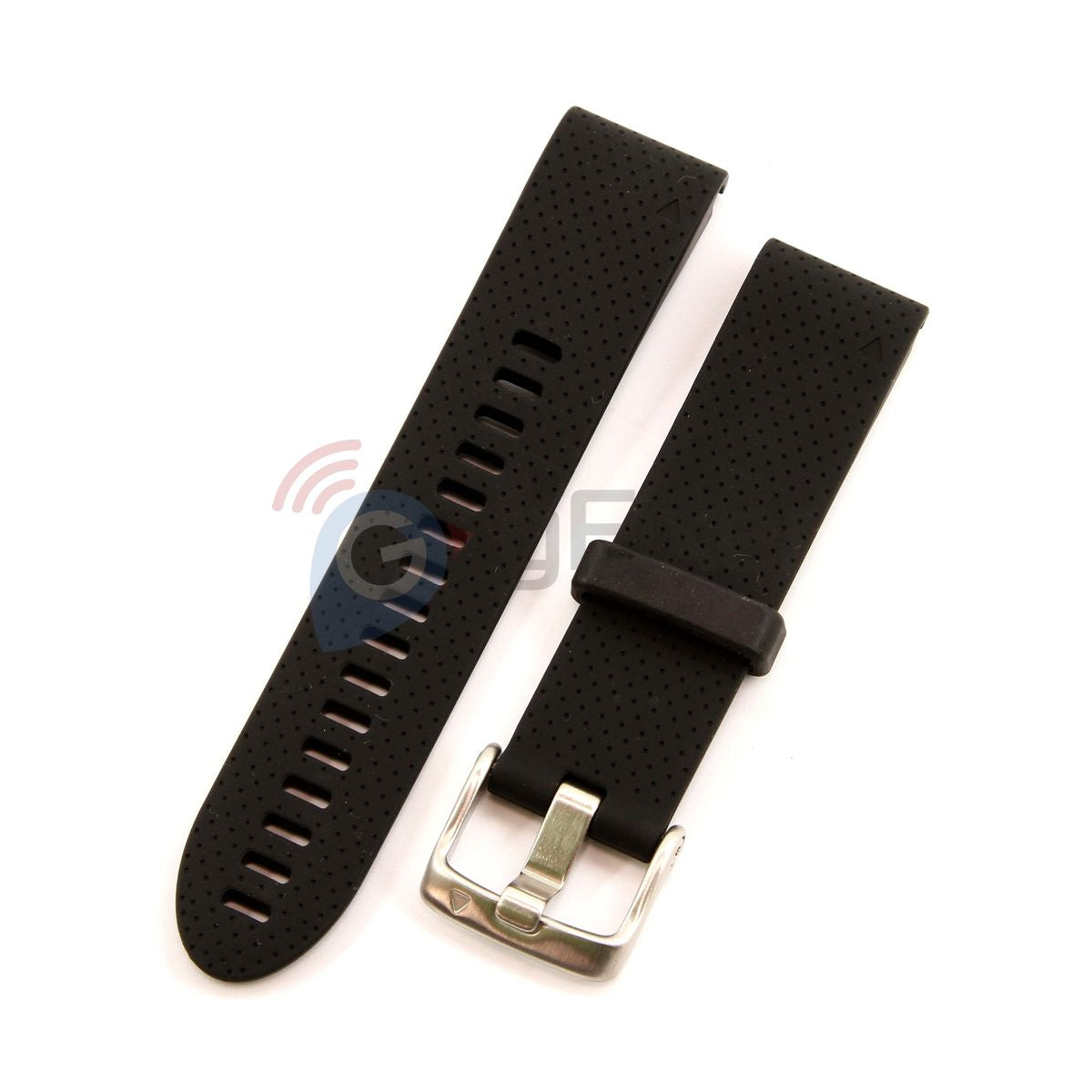 Silicone band for Garmin Fenix 5s Black with silver buckle. QuickFit 20mm. OEM (without screwdrivers and box) New