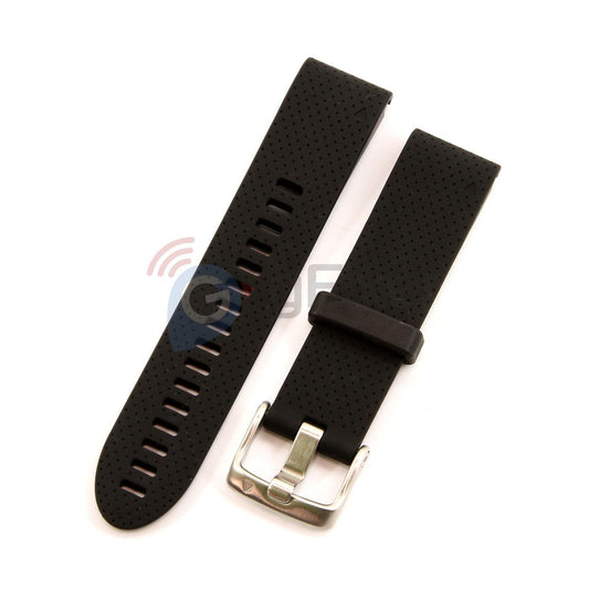 Silicone band for Garmin Fenix 5s Black with silver buckle. QuickFit 20mm. OEM (without screwdrivers and box) New