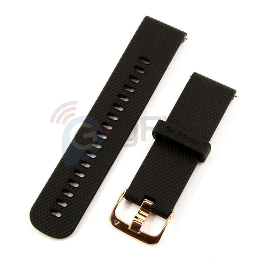 Silicone band  for Garmin vivomove HR Black/gold. Quick Release 20mm. OEM (without screwdrivers and box). Size - LARGE New