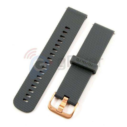 Silicone band  for Garmin vivomove HR Grey/gold. Quick Release 20mm. OEM (without screwdrivers and box). Size - LARGE New
