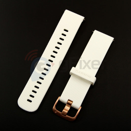 Silicone band  for Garmin vivomove HR White/gold. Quick Release 20mm. OEM (without screwdrivers and box). Size - LARGE New