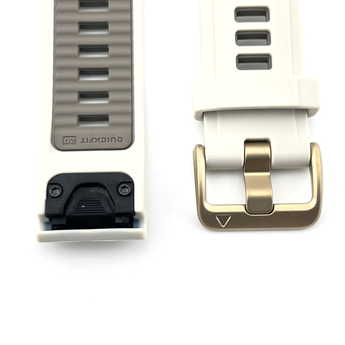 Silicone band for Garmin Fenix 8 (43mm) Soft gold buckle, QuickFit 20mm. OEM (without screwdrivers and box) New