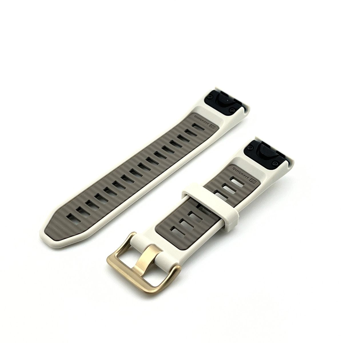 Silicone band for Garmin Fenix 8 (43mm) Soft gold buckle, QuickFit 20mm. OEM (without screwdrivers and box) New