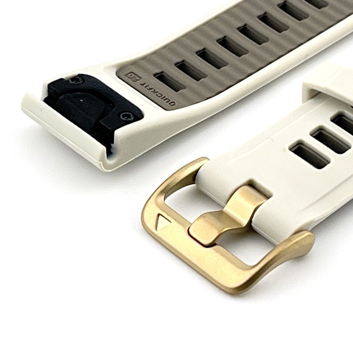 Silicone band for Garmin Fenix 8 (43mm) Soft gold buckle, QuickFit 20mm. OEM (without screwdrivers and box) New