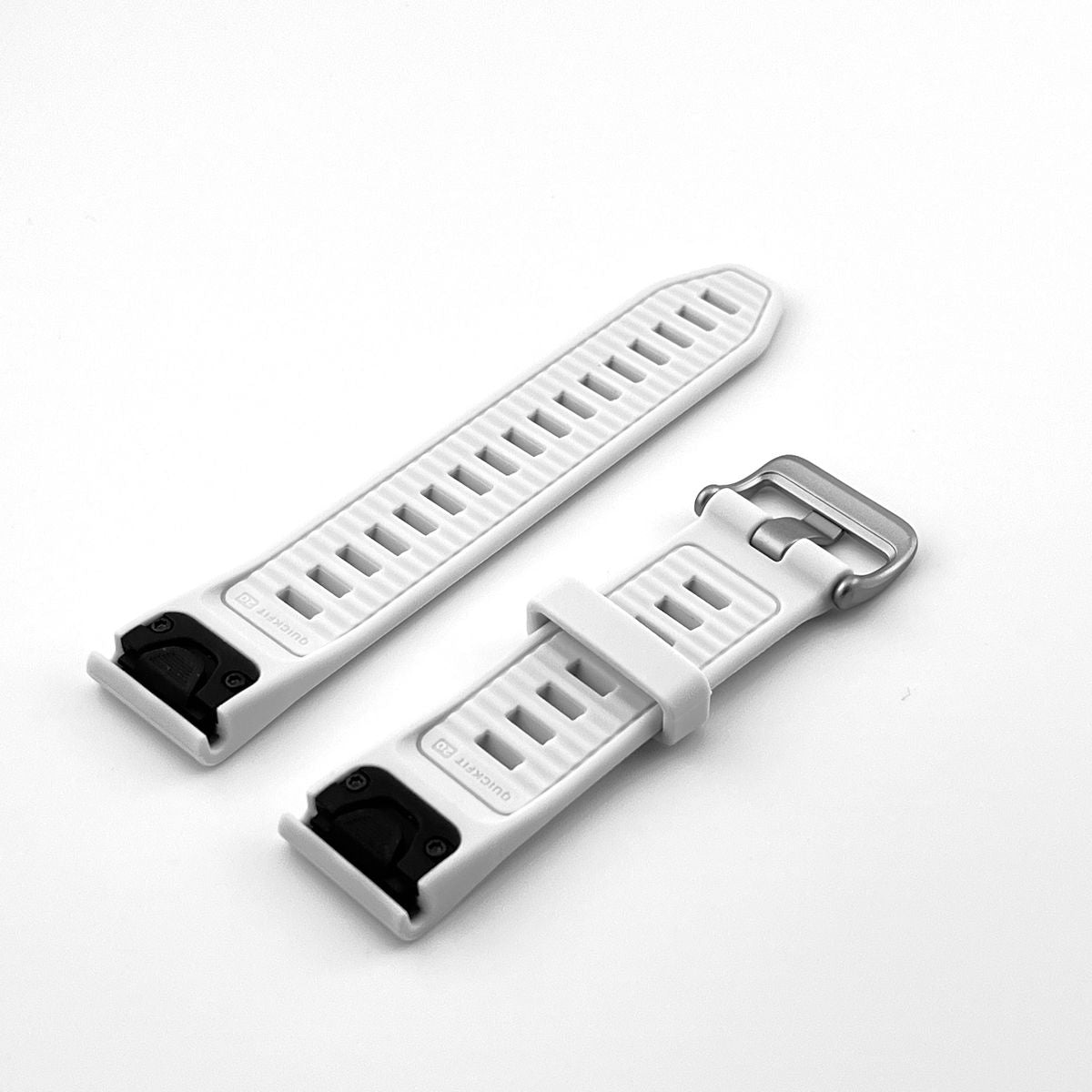 Silicone band for Garmin Fenix 8 (43mm) Silver buckle, QuickFit 20mm. OEM (without screwdrivers and box) New