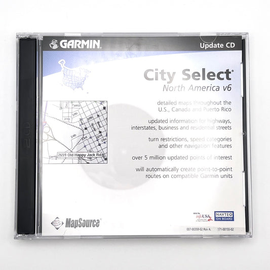 Software for Garmin City Select North America v6 - 2cd  Used