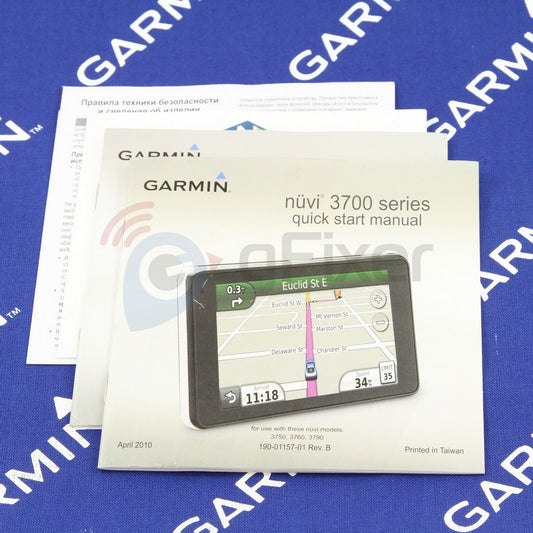 quick start manual for Garmin Nuvi 3700 series  Used