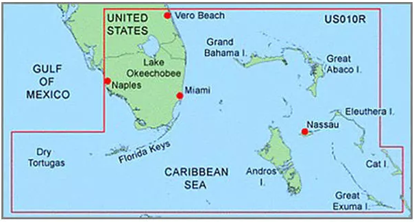 Data card BlueChart for Garmin GPSMAP MUS010R (SE.Florida) Used