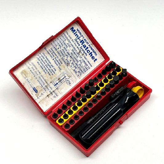 Vintage Mini-Ratchet Screwdriver Bit Set Made in U.S.A. Assorted Bits
