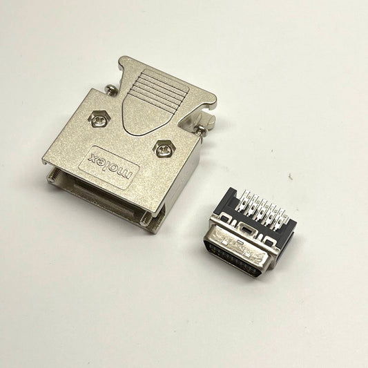 Molex XMC60033-F 24-pin micro connector insert + metal hood shell