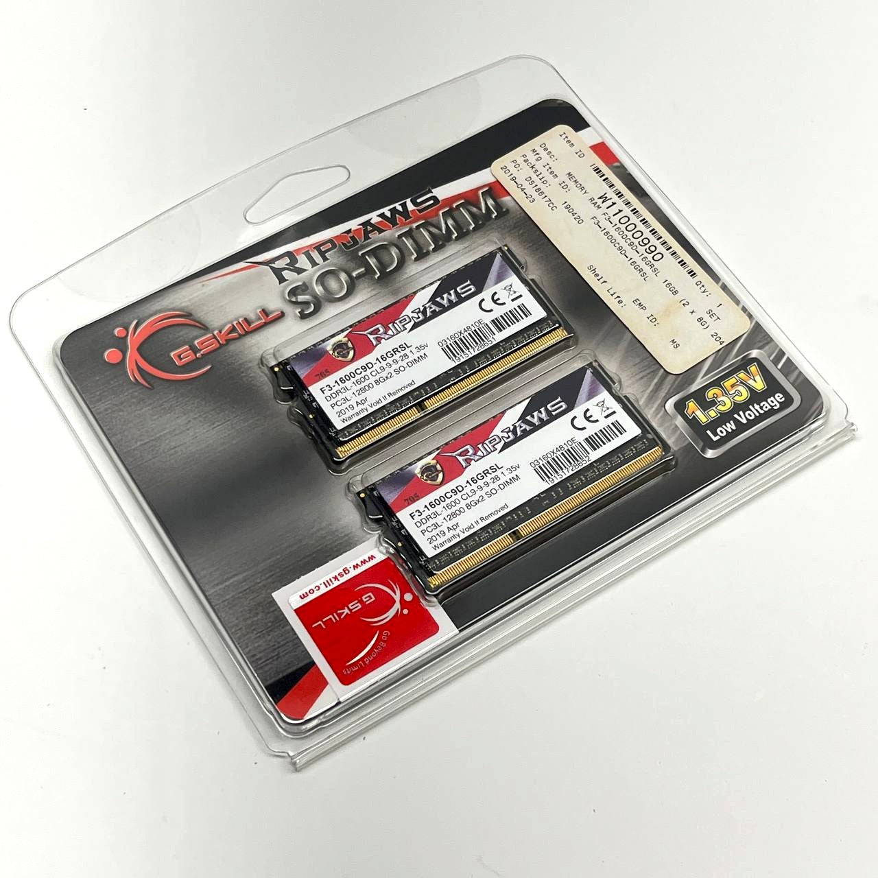 G.SKILL Ripjaws DDR3L SO-DIMM 16GB (2x8GB) 1600MHz CL9 F3-1600C9D-16GRSL