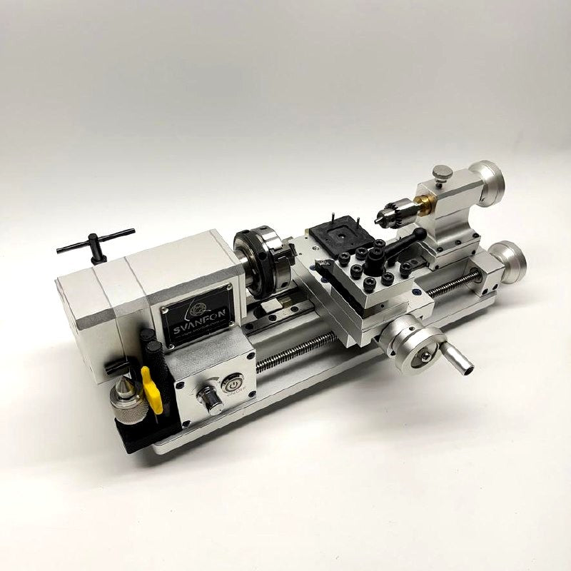 SVANFON Mini Metal Lathe Bench Lathe Hobby Precision Turning Machine