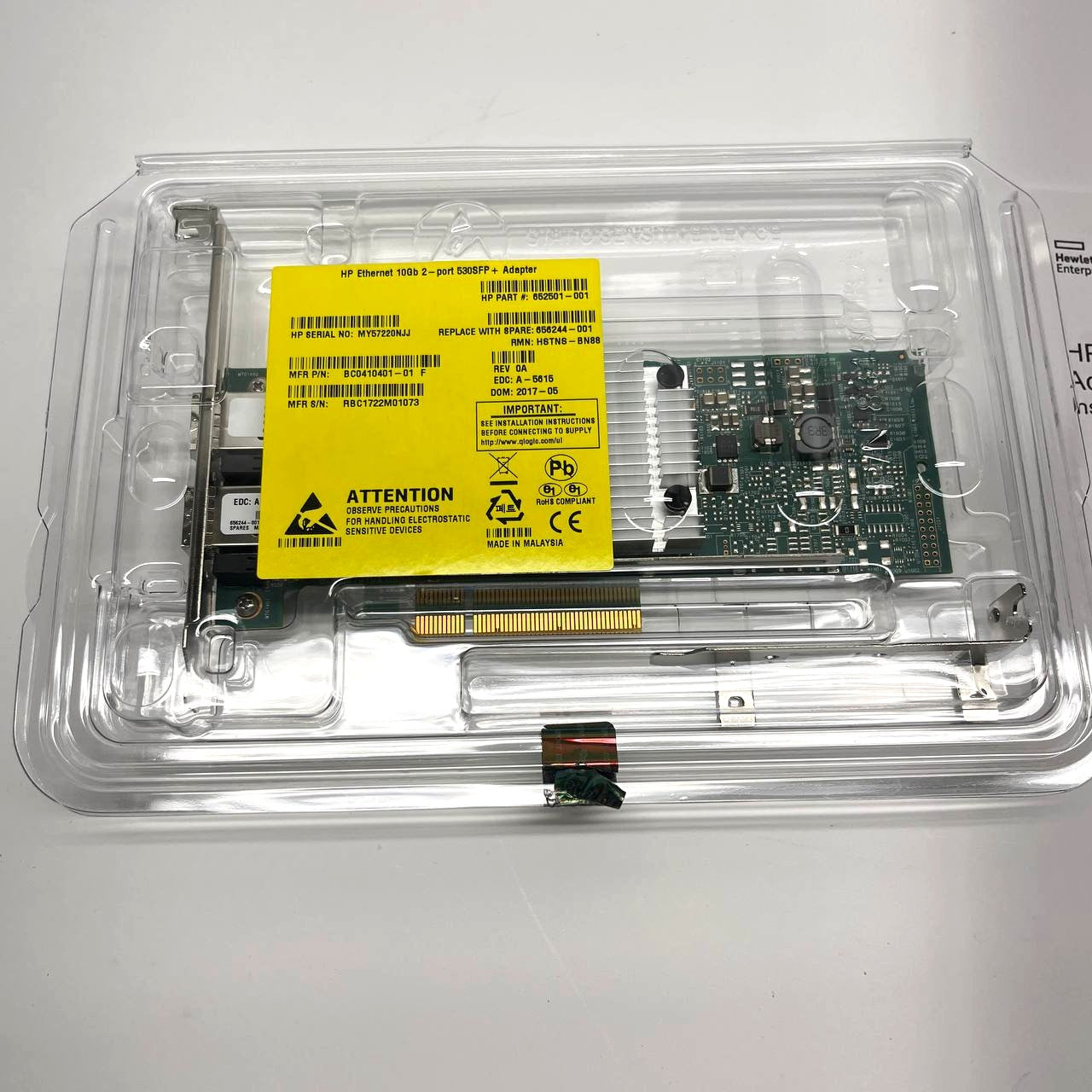 HPE Ethernet 10Gb 2-port 530SFP+ Adapter 652503-B21 PCIe
