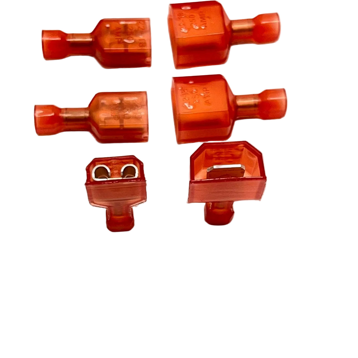 TE FASTON 0.250" Insulated Female Disconnect Red 22-18 AWG Qty50