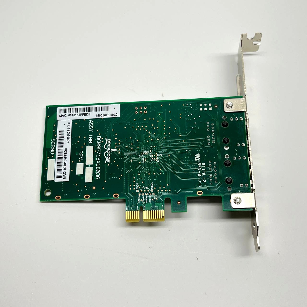 Broadcom Dual Port PCIe Ethernet Network Card 2xRJ45 45005628-00L0