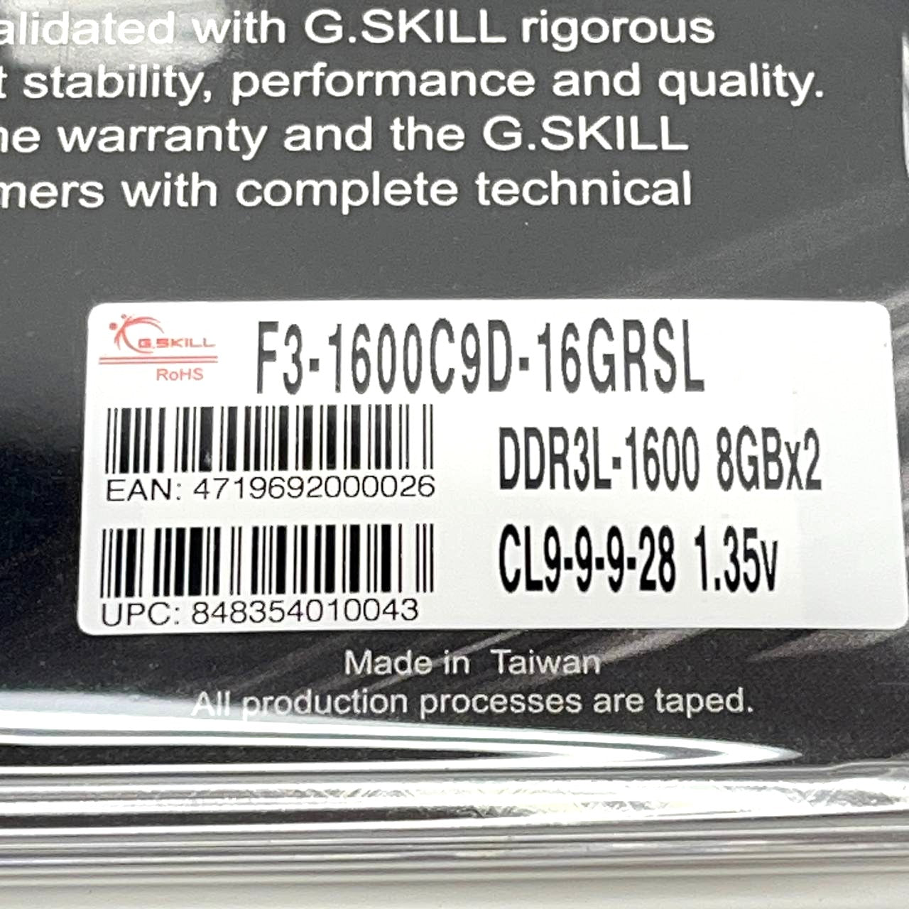 G.SKILL Ripjaws DDR3L SO-DIMM 16GB (2x8GB) 1600MHz CL9 F3-1600C9D-16GRSL