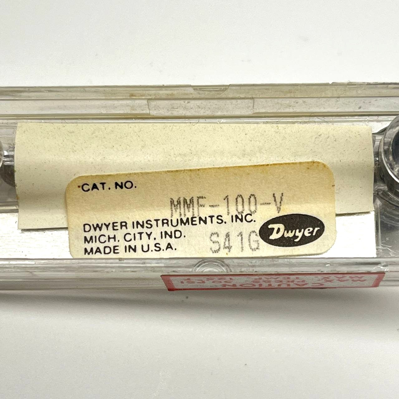 Dwyer MME-100-V Flowmeter 0-100 SCFH Air Inline Rotameter