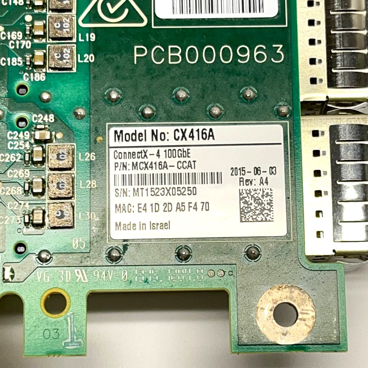 Mellanox ConnectX-4 CX416A 100GbE Dual QSFP28 PCIe Network Card