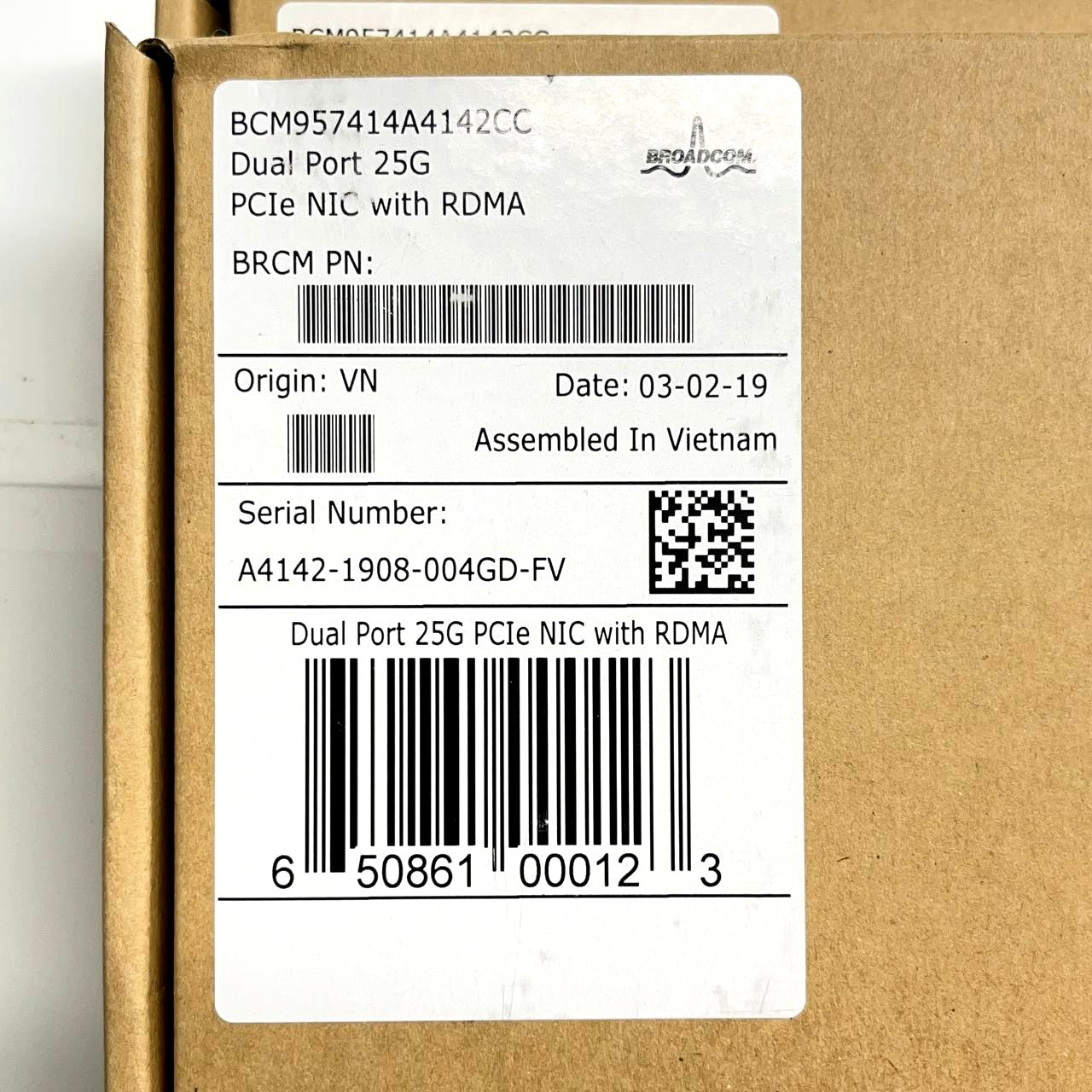 Broadcom BCM957414A4142CC Dual Port 25G SFP28 PCIe NIC RDMA