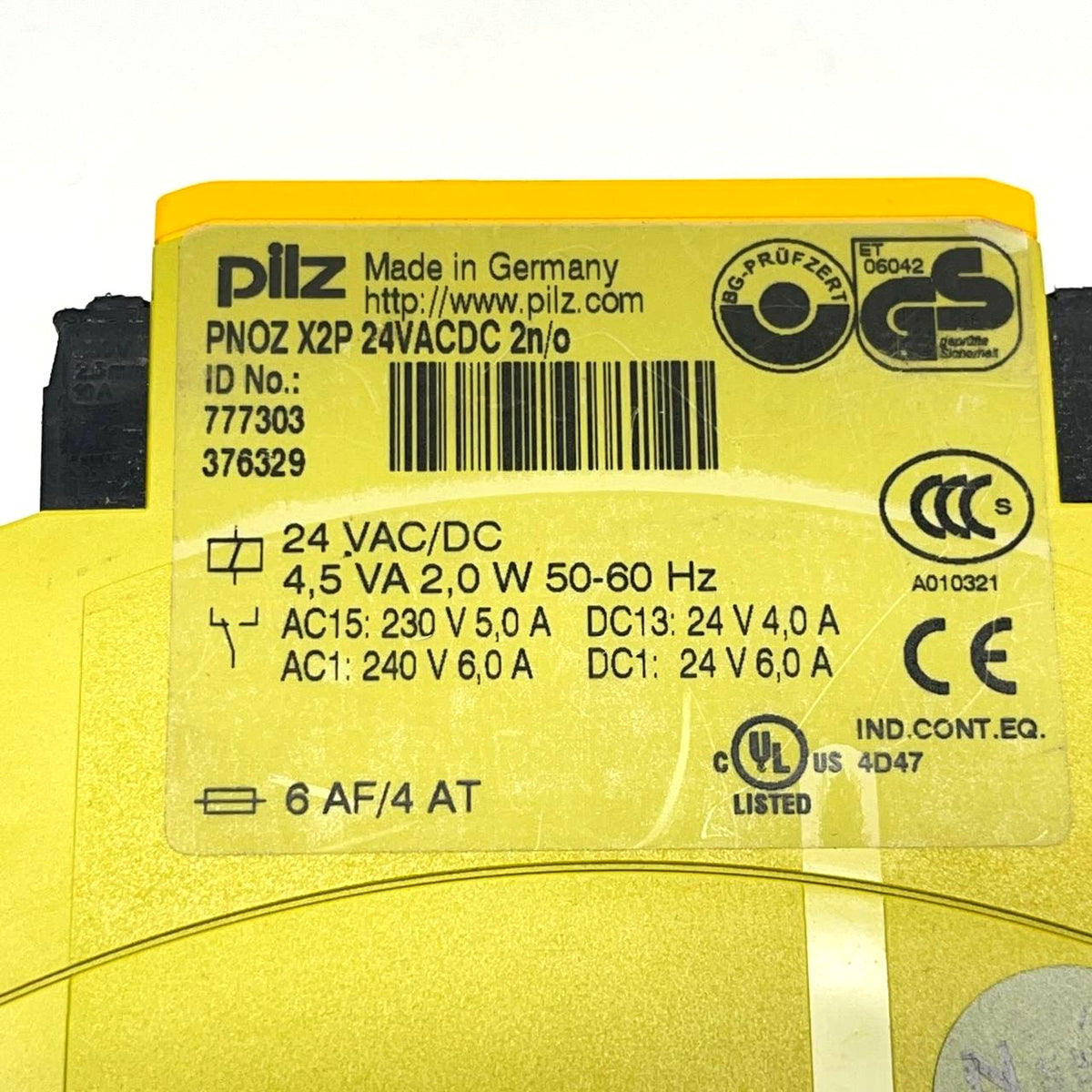 Pilz PNOZ X2P Safety Relay 24VAC/DC 2 n/o DIN-rail