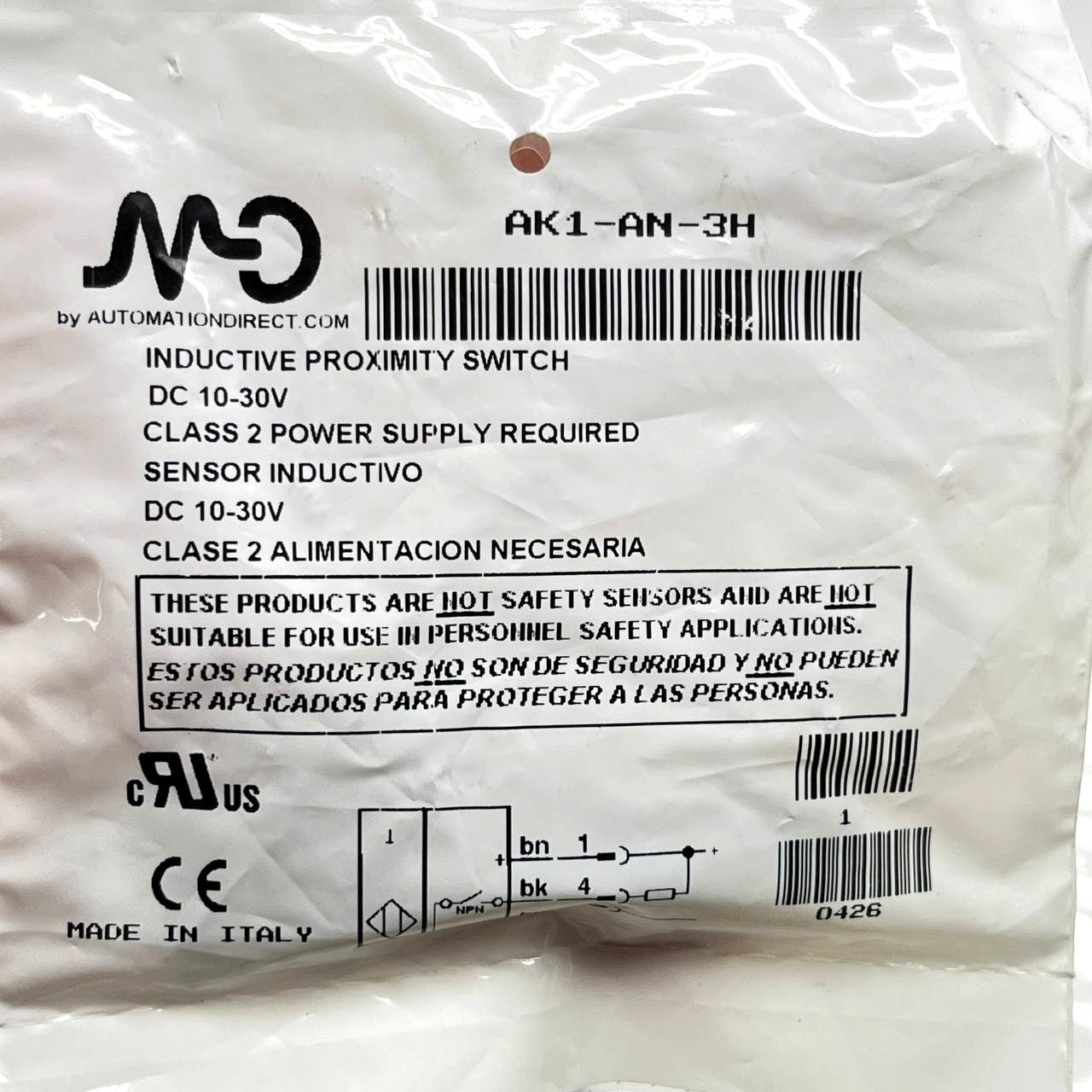 AK1-AN-3H Inductive Proximity Sensor M30 NPN NO 10-30VDC 400mA