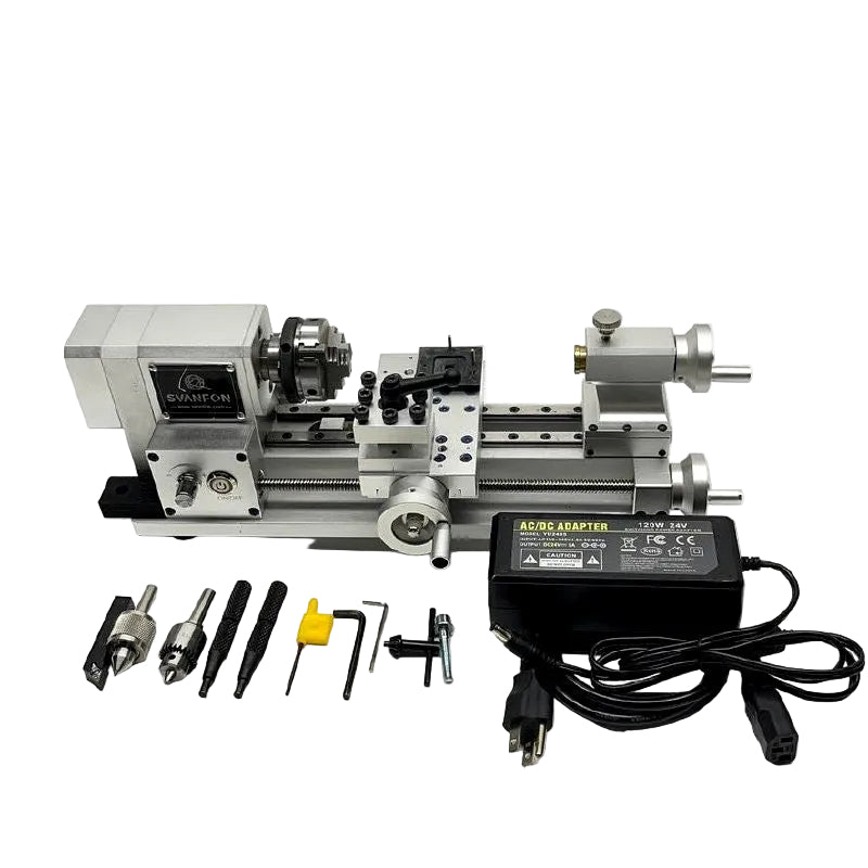 SVANFON Mini Metal Lathe Bench Lathe Hobby Precision Turning Machine