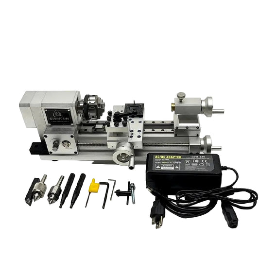 SVANFON Mini Metal Lathe Bench Lathe Hobby Precision Turning Machine