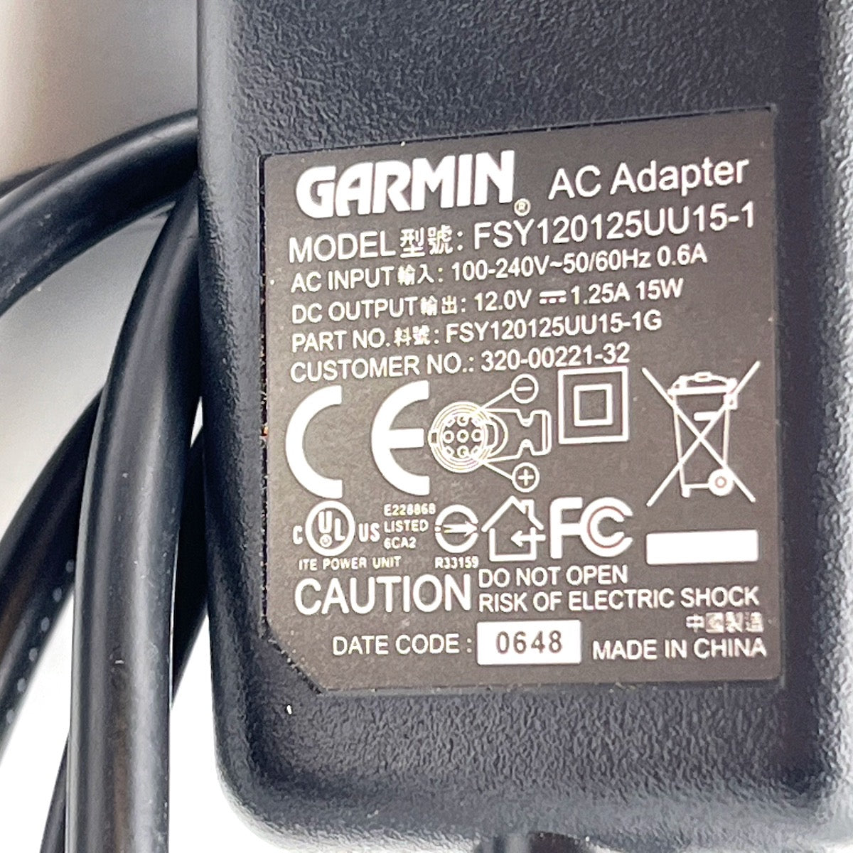 220V adapter charging for Garmin GPSMAP 276C 010-10515-00 genuine